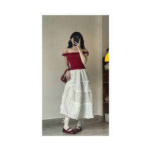 Camiseta de verano para mujer al mejor precio, muchos colores, ropa de negocios a la moda, etiqueta privada, blusa elegante con volantes y hombros descubiertos para damas - Product Image 2