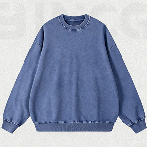 High Quality Acid Wash Knitted 100% Cotton Custom Vintage Wash Breathable Sweatshirt Casual Short Sleeve <b>Pullover</b> Logo <b>Men</b> - Product Image 5