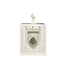 Ensemble de 3 lanternes de mosquée empilables en fer, couleur personnalisée, porte-bougie islamique, croissant de lune, décoration de centre de table pour le Ramadan