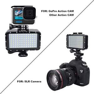 Supporto per Action Camera con Luci per <span class=keywords><strong>Hero</strong></span> 13/12/11/10/9/8/7/6/5 - Impermeabile fino a 50M, Batteria 2600mAh, Colore Regolabile - Product Image 1