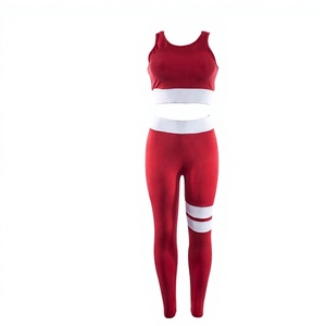 Conjunto Deportivo de Dos Piezas para Mujer, Leggings de Yoga, Ropa Deportiva para Gimnasio, Material Spandex, Franja Lateral Sin Costuras - Product Image 1