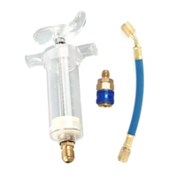 Injecteur d'huile/de colorant de climatisation pour voiture 30Ml 1Oz avec adaptateur de coupleur rapide latéral bas 1/4 Seringue d'injection d'huile pour climatisation automobile
