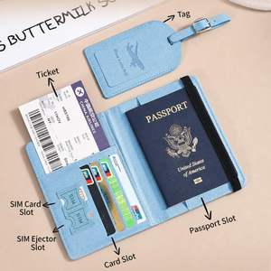 Custom Logo Pu Leather <b>Holder</b> Strap Embossed <b>Travel</b> <b>Document</b> Cover Personalized Passport Case Business Gift Sets - Product Image 5