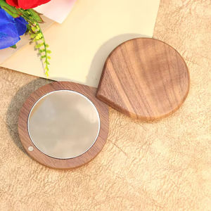 Espejos de Bolsillo de Madera Personalizados con Logotipo, Precio Bajo, Tendencia en Espejos Compactos de Mano para Maquillaje - Product Image 4