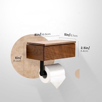 Porte-papier hygiénique mural en bois avec étagère pratique Design élégant pour le stockage et l'affichage