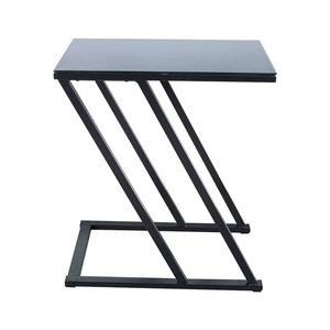 Table basse en acier <span class=keywords><strong>noir</strong></span> avec plateau en verre trempé table basse en métal avec miroir table d'appoint de luxe canapé - Product Image 2