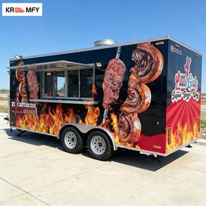 2026 Popular Towable Food Trailer Fully Equipped Multifunctional Snack Food Fiberglass <b>Mobile</b> <b>Kitchen</b> Sandwich Bakery Pizza Food - Product Image 4