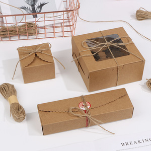 Boîte en carton kraft écologique à fenêtre carrée pour gâteaux, tartes aux œufs, biscuits et desserts de pâtisserie – Emballage cadeau - Product Image 2