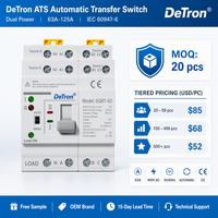 Commutateur de transfert de puissance double ATS 2P 4P 63A 125A, mécanique, manuel, avec interverrouillage, OEM