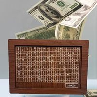Tirelire en Bois Design Numérique Décoration Maison Boîte à Monnaie Sûre Économie d'Argent Cadeau Promotionnel