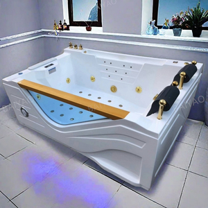 Système de massage pour 2 personnes, bain à remous en acrylique, spa intérieur, <span class=keywords><strong>jacuzzi</strong></span> rectangulaire, baignoire de luxe avec cascade - Product Image 4