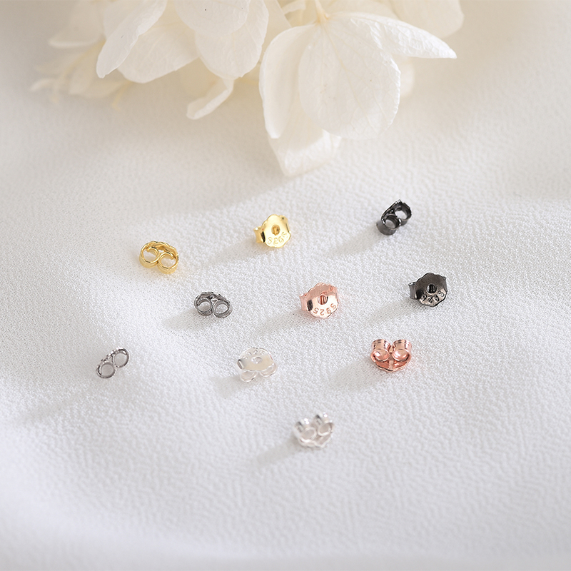 12 Fermoirs Boucles D'Oreilles Argent Sterling 925 - Hypoallergéniques - Sécurité Papillon - 5mm