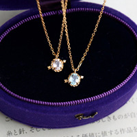 Quartz Rose Naturel Topaze Bleue Pierre Précieuse Flèche de Cupidon Rose Lac Eau Collier Anneau Fine Jewelry pour les Cadeaux de Festival