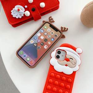 Feliz Navidad-funda de silicona para teléfono móvil, carcasa con Relieve a presión para Iphone <span class=keywords><strong>12</strong></span> 13 Pro Max Xr Xs X 8 <span class=keywords><strong>7</strong></span> 6 - Product Image 6