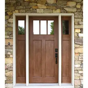 Индивидуальная Передняя безопасность Foshan Заводская деревянная распашная входная дверь внешняя современная деревянная наружная входная дверь