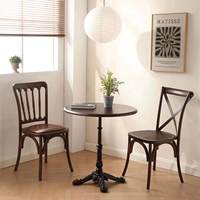 Ensemble table et chaises de salle à manger en bois massif de style français vintage, petite table de style campagnard américain pour la maison, les pâtisseries et les restaurants