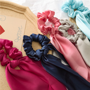 <span class=keywords><strong>2022</strong></span> été plage soie Satin chouchous ensemble solide bandeau pour Dreadlocks filles 10 couleurs <span class=keywords><strong>cheveux</strong></span> cravate ruban nœud écharpe - Product Image 3