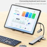 FYX Stock Prix d'usine 8-en-1 USB 3.0 Type-C Hub Station d'accueil avec lecteur de carte SD TF Port Audio pour ordinateur portable Tablette PC