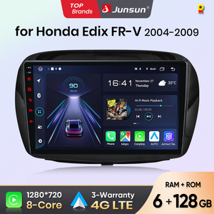 Autoradio Junsun Carplay Android Auto pour Honda Edix FRV 2004-2009 Lecteur DVD de voiture pour Honda Edix FRV 2004-2009 Autoradio stéréo - Product Image 1