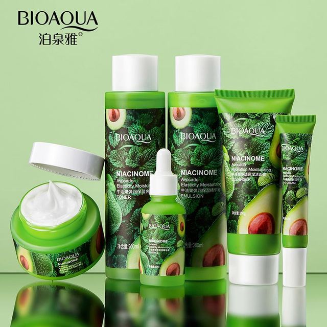 BIOAQUA Factory Wholesale Anti Aging  Natural Avocado Moisturizing Lightening Skin Care Set