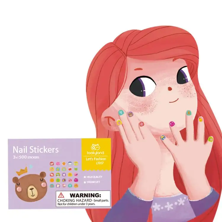 2024 Neues Design Fingernagel-Aufkleber Dekoration Kleber polieren bunte Schönheit Kunst-Spielzeug für Kinder