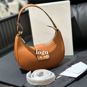 Bolsos de Hombro Pequeños de Media Luna en Cuero Genuino, de Alta Calidad y Lujo, para Mujer, a la Moda - Product Image 2
