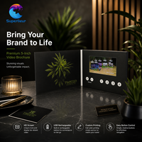 Brochure vidéo à induction magnétique Premium A5 avec écran LCD IPS HD de 5,0 pouces, résolution 800x480, impression CMYK, MP4/AVI