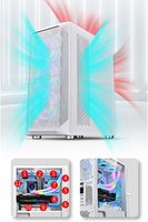 ZeroMaster White Full-Tower RGB Gaming Computer Case E-ATX/ATX/Micro-ATX Compatible avec 10 ventilateurs pour les joueurs PC