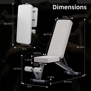 Banc de musculation réglable et pliable avec 7 positions de dossier pour exercices complets <span class=keywords><strong>du</strong></span> <span class=keywords><strong>corps</strong></span>, incluant banc incliné, banc décliné et banc plat - Product Image 5
