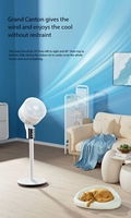 Ventilateur sur pied électrique en plastique à commande vocale IA avec trois réglages de vitesse du vent pour la maison, l'hôtel, le bureau, la voiture et le camping-car