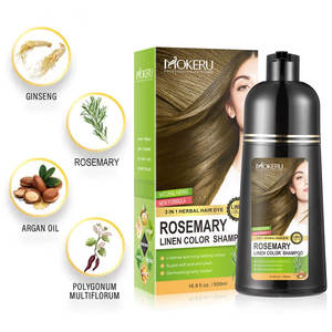 Pour Mokeru Magic 3-en-<span class=keywords><strong>1</strong></span> Shampooing couleur <span class=keywords><strong>de</strong></span> cheveux en lin OEM Non allergique Romarin Ginseng Huile d'argan 500ml Volume <span class=keywords><strong>de</strong></span> crème - Product Image 6