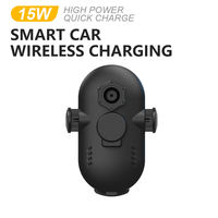 Support de téléphone de voiture en plastique à serrage automatique mains libres, chargeur sans fil à charge rapide 15W, support magnétique pour grille d'aération, capteur infrarouge