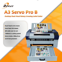 Nueva Máquina de Corte de Etiquetas Boway A3 Servo Pro B de Doble Cabezal, 370 mm, Alimentación Automática, Plotter, Cámara CCD, Escaneo de Códigos QR