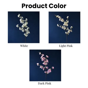 Hot Selling <b>Artificial</b> Silk White Pink Long <b>Cherry</b> <b>Blossom</b> Flower Sakura <b>Tree</b> Branches for Wedding Christmas Graduation Home - Product Image 3