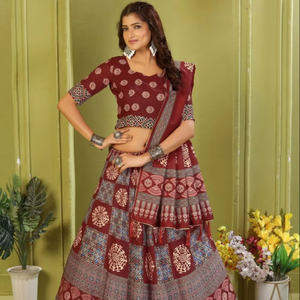 NOUVELLE COLLECTION MODERNE NAVRATRI LEHENG CHOLI avec DUPATTA et BLOUSE IMPRIMÉE NUMÉRIQUEMENT POUR SOIRÉE - Product Image 1