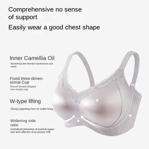 Sujetador Cómodo para Dormir, sin Varillas, con Encaje Sexy, Transpirable, Delgado, de Satén Sólido, con Efecto Push-Up, para Mujer - Product Image 4