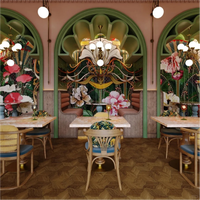 Ensemble de mobilier de restaurant commercial, table et chaises de banquet, fauteuil de restauration, design rétro, OEM ODM