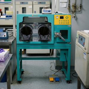 Boîte à gants anaérobie YSANQ en acier inoxydable pour culture de bactéries avec lampe de stérilisation UV, double interrupteur au pied et contrôle du gaz pour laboratoire R&D - Product Image 1