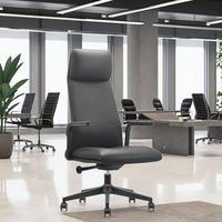 Chaise de bureau ergonomique moderne en cuir professionnelle réglable sans repose-pieds
