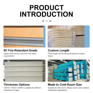 ポリウレタンPU断熱パネル 冷蔵室パネル 冷蔵倉庫建設用 モジュール式壁天井システム - Product Image 6