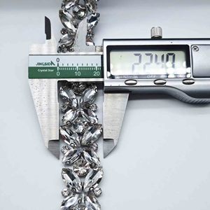 Tissu en dentelle perlée de luxe, <span class=keywords><strong>strass</strong></span>, paillettes, perles de verre - Adhésif thermofusible, style tige, forme œil de cheval <span class=keywords><strong>pour</strong></span> la couture de vêtements, garniture - Product Image 2