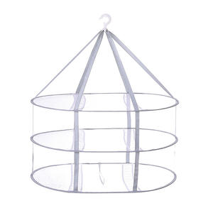 <b>Large</b> Foldable Clothes Drying <b>Basket</b> Double Layer Stainless Steel Household Drying Rack With Mesh Tray For Indoor Use - Product Image 4