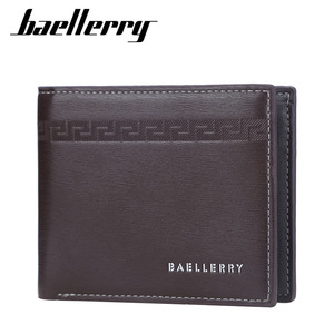 กระเป๋าสตางค์ผู้ชายแบบสั้นแบรนด์ Baellerry สีน้ำตาลเข้ม ทรงบางแนวนอน ช่องใส่บัตรหลายช่อง ใช้ได้ทุกวัน - Product Image 1