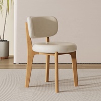 Chaises de salle à manger en bois massif de style nordique moderne minimaliste avec dossier en cuir PU, meubles design pour hôtel, maison, salon, salle à manger