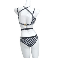 Vêtements de Sport sans manches pour femmes, imprimé damier, taille basse, Sexy, pôle, danse, prix d'usine
