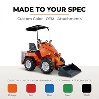 Mini-chargeuse compacte haute performance 600 kg - 1000 kg avec auvent pour travaux agricoles, de construction et d'aménagement paysager