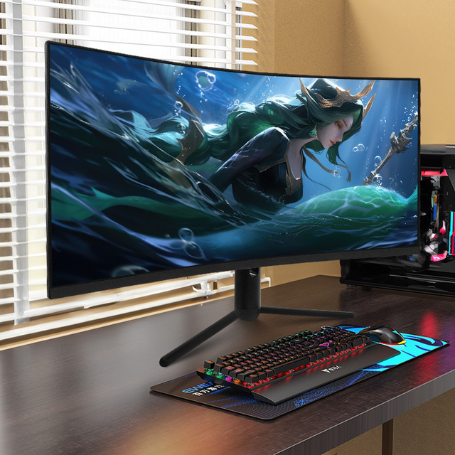 High Quality Curved 34 Inch Desktop Computer All in One PC for Office Working Gaming PC Full Setup
