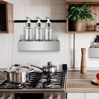 Étagère murale de cuisine personnalisée, support mural en acier inoxydable 304, porte-bouteilles, porte-gobelets