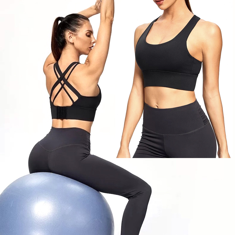 3XL Plus Size Strappy Back Sports Bra With Adjustable Hooks Deportes Buenos Workout Tank Tops, Custom Ladies Yoga Fitness Bra
