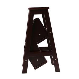 Tabouret de pied en <span class=keywords><strong>bois</strong></span> massif, échelle pliante, banc, chaise de cuisine, chaise d'escalier avec 3 marches - Product Image 4